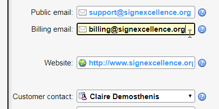 Customize website and email addresses