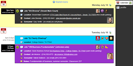 Interpreter calendar