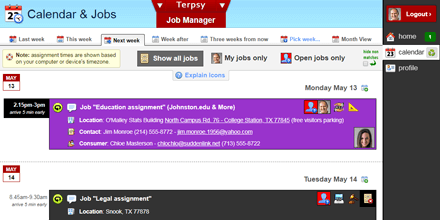 Assigned / available assignments in Job Manager